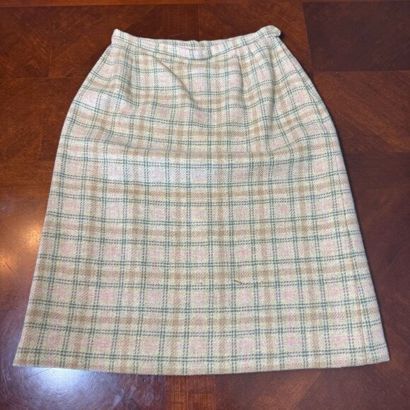 Vintage 1950s Prestige David Presson Wool Plaid Skirt Suit Set Jacket Mod Size S - Picture 4 of 16